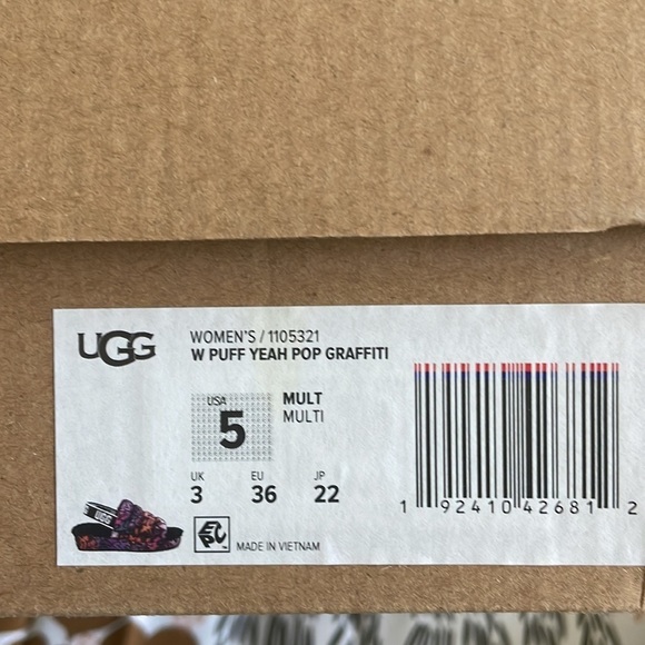 Ugg yeah‎ puff graffiti wedge slipper/shoe 5 - Picture 8 of 11